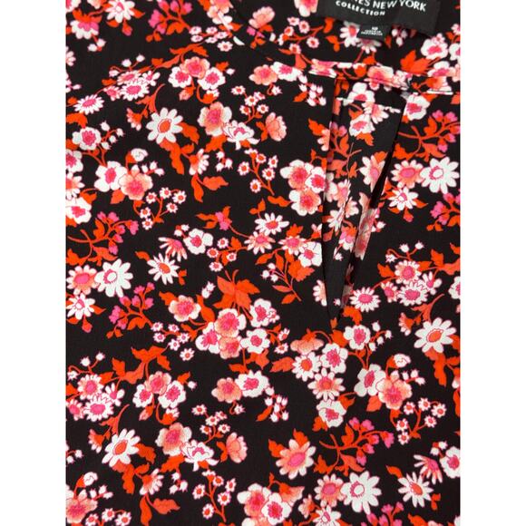 EUC! Jones New York Collection Sleeveless Floral Blouse Size 10 - Pink & Black - Picture 3 of 4